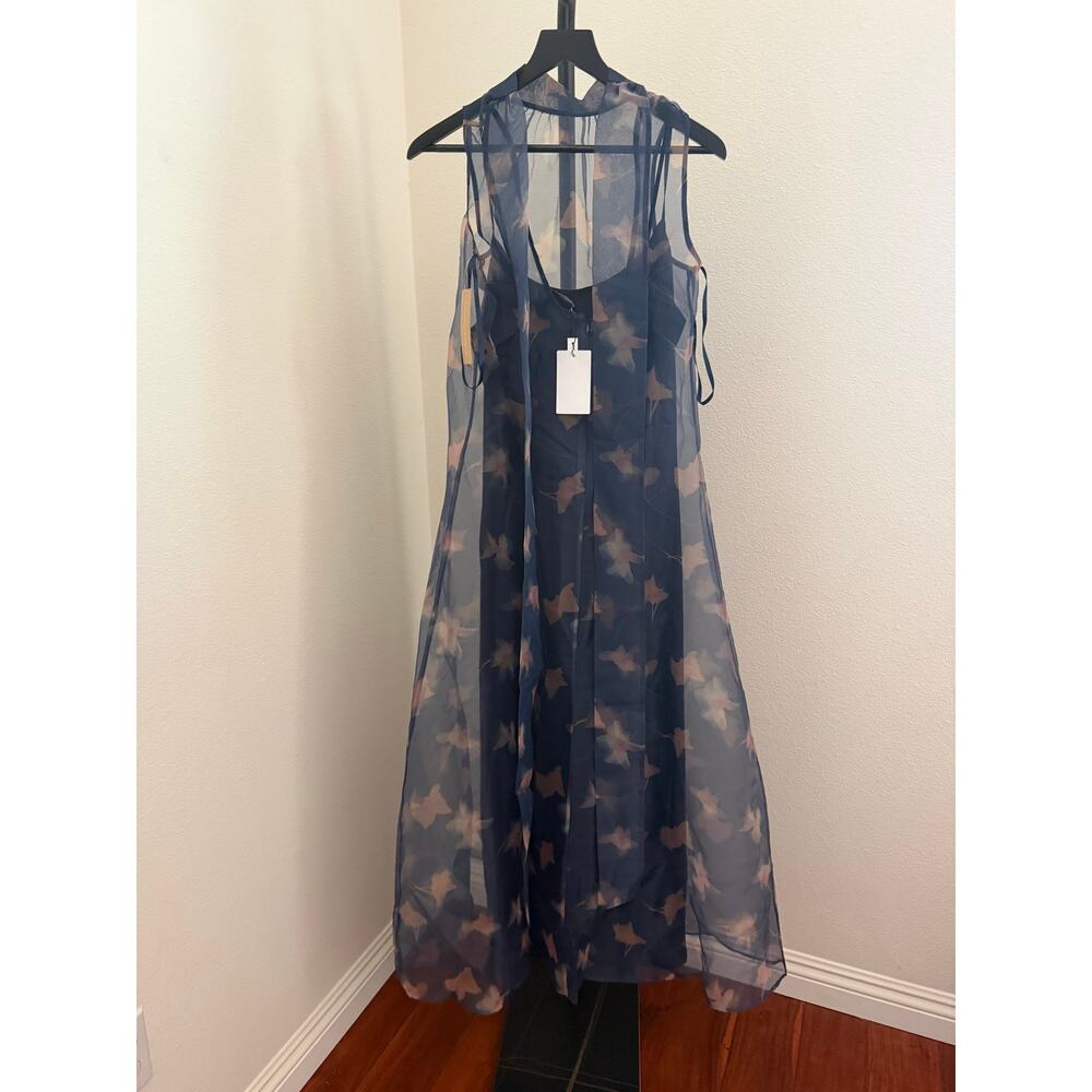 New NWT Caara Aletta navy flutter dress sz L $222 - Picture 8 of 8